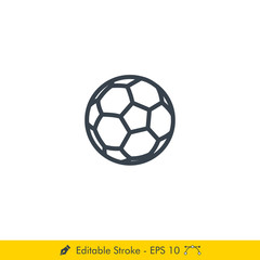 Fototapeta premium Soccer (Football) Ball Icon / Vector - In Line / Stroke Design