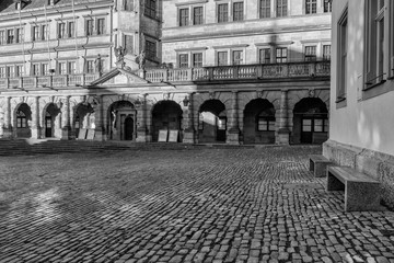 Rothenburg ob der Tauber, Germany - 18 February 2019: The streets of Rothenburg