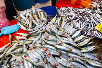 Bostanli / Izmir / Turkey, February 20, 2019, Bostanli fish market bazaar (Bospa)