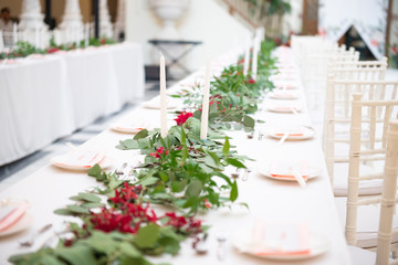 Wedding desk in the wedding ceremony dinner celebration.