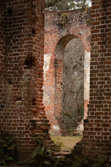 arches broken brick background