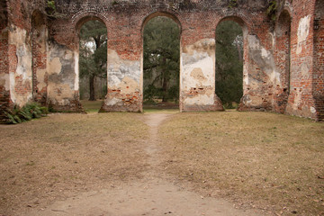Fototapeta na wymiar arches broken brick background