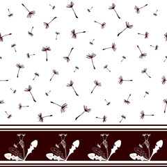 Seamless pattern with dandelions.Design for textile, decor, fabric, wallpaper Vector background