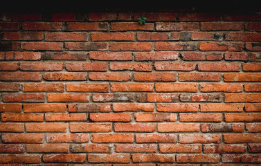 Brick wall, red brick texture background, weathered brick wall background with highlight priority at mid point.