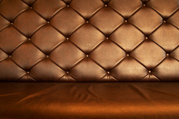 retro brown leather sofa or armchair furniture  textured interior background