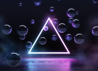 Cyberpunk neon electronic style disco background concept.