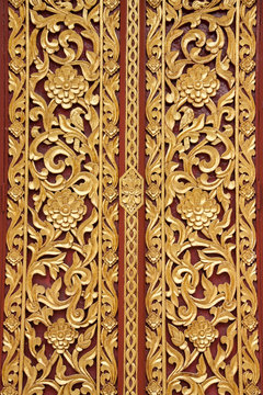 Stucco sculpture and carved . Art decorated with Thai temples