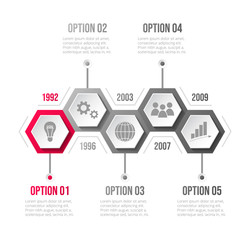 Company infographic template with business icons. Vector