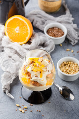 Healthy layered dessert trifle