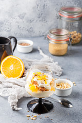 Healthy layered dessert trifle
