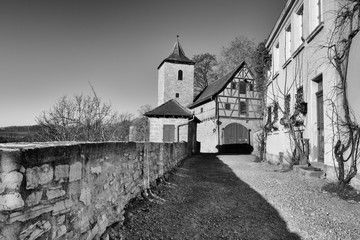 Rothenburg ob der Tauber, Germany - 18 February 2019: The streets of Rothenburg