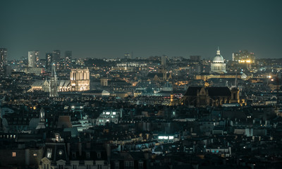 Notre Dame and Pantheon at Night