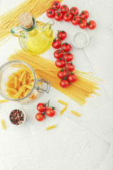 Italian Pasta with tomatoes, oil