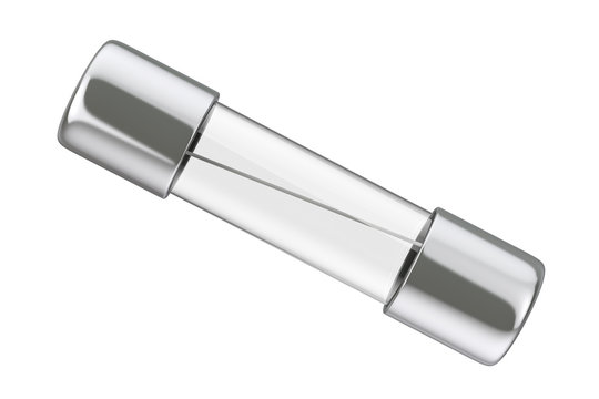 Glass Capsule Fuse of Electrical Protection Component. 3d Rendering