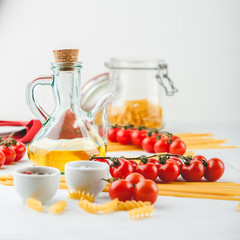 Italian Pasta with tomatoes, oil