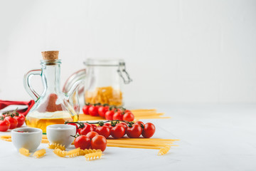 Italian Pasta with tomatoes, oil