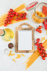Italian Pasta with tomatoes, oil