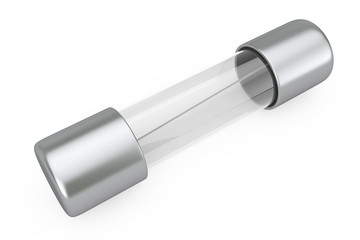 Glass Capsule Fuse of Electrical Protection Component. 3d Rendering