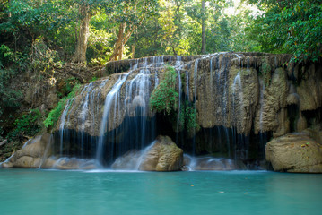 Fototapeta na wymiar Erawan waterfall, Thailand