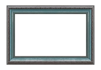 Fototapeta premium Silver frame for paintings, mirrors or photo isolated on white background