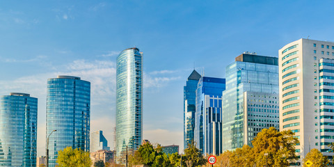 Santiago de Chile Skyscrapers - obrazy, fototapety, plakaty
