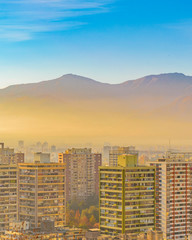 Fototapeta na wymiar Aerial Cityscape, Santiago de Chile