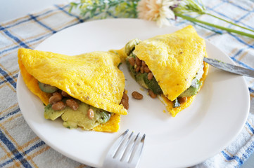 アボカド納豆オムレツ