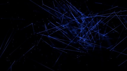 Abstract lines glow with depth of field blue