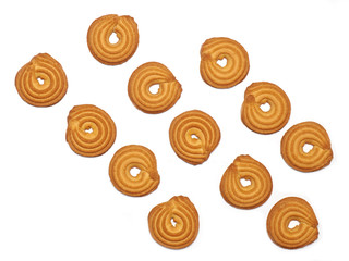Cookies on white background