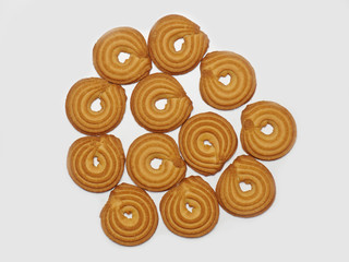Cookies on white background