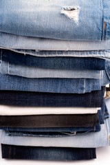 Blue jeans fabric. Denim jeans texture or denim jeans background.