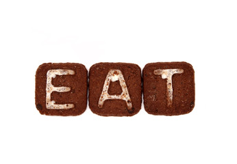 word made of chocolate