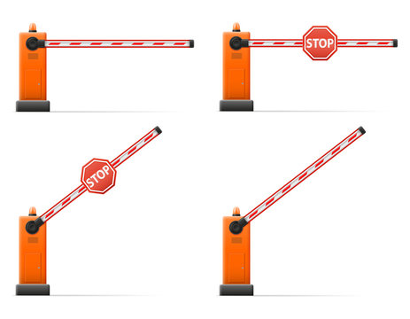 automatic barrier to adjust the movement of cars stock vector illustration