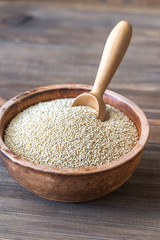 Bowl of white quinoa