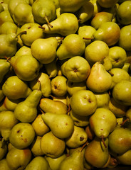 Group of Green Fresh Delicious Pears
