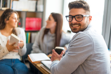 Smiling male student