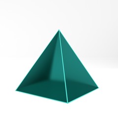 simple geometric objects pyramid, 3d render, 3d illustration