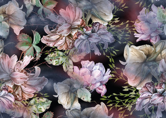 Background of roses. Seamless pattern. 