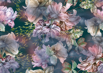 Background of roses. Seamless pattern. 