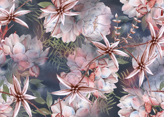 Background of roses. Seamless pattern. 