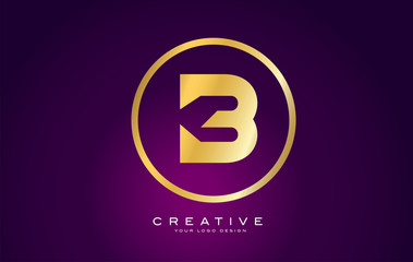B Letter Gold Logo Design. Modern B Icon With Creative Golden Beautiful Monogram Design.