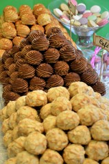 Delicious coloured cookies presentation 