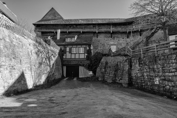 Obraz premium Rothenburg ob der Tauber, Germany - 18 February 2019: The streets of Rothenburg