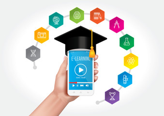 Internet network on your smartphone as a knowledge base. The concept of e-learning.