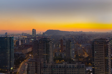 Fototapeta na wymiar Aerial View Barcelona sunset.tif