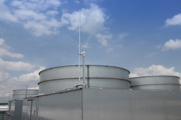Typical installation of lighting protection at roof of building