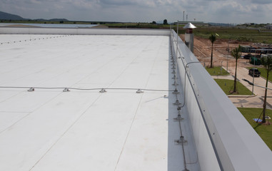 Typical installation of lighting protection at roof of building
