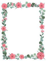 Flower wedding invitation card, save the date card, greeting card.  Frame for Cards Design Vector. Floral mix wreath vector design set. Vector illustration. 