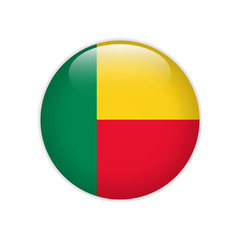 Fototapeta premium Benin flag on button