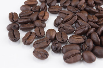 Stack of coffee beans